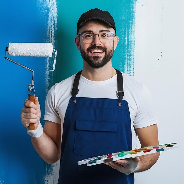 man painting image